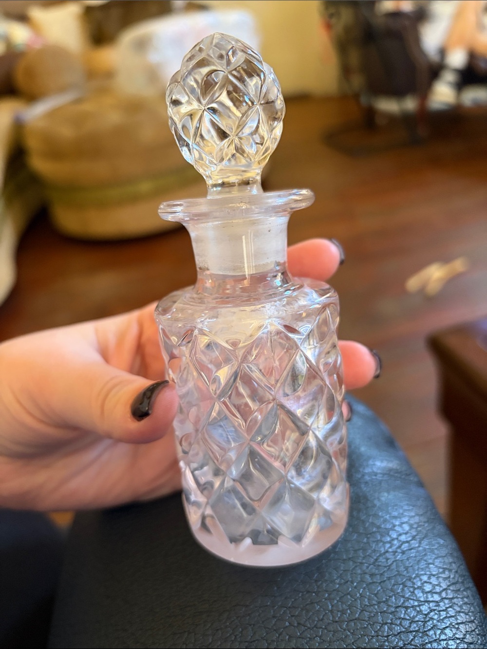 Gillinder and Sons Westmoreland Glass Diamond-Cut Perfume Bottle